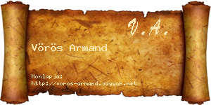 Vörös Armand névjegykártya