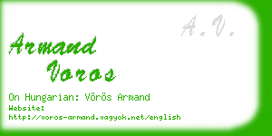 armand voros business card